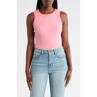 Caslon Whipstitch Tank in Pink Dianthus - Red Geranium at Nordstrom Rack, Size X-Large