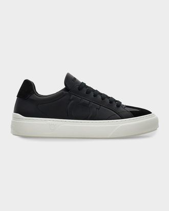Ferragamo Men & apos;s Gancini Leather Low-Top Sneakers