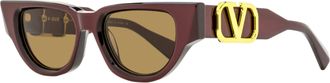 Valentino Womens V-Due Sunglasses VLS-103 B Bordeaux 50mm
