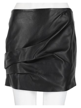 Isabel Marant Short Fitted Lamb Leather Skirt With Draped Detailing