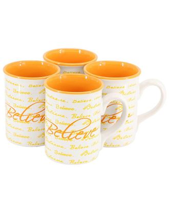 Gibson Home Dnu Gibson Home Inspirational Words Believe 4Pc Stoneware Mug Set