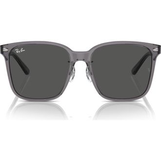 Ray-Ban Slim Square 57mm Sunglasses in Transparent Grey at Nordstrom Rack