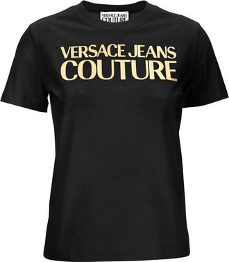 Versace Jeans Couture T-shirts en polos - Dames - T-shirts - Zwart - XL - Katoen - Tops