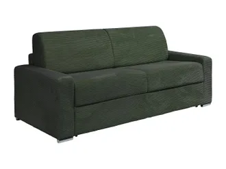 Vente-Unique Vente-unique - Divano Letto 4 Posti A Ribalta Posto Letto 160 Cm Materasso 18 Cm In Velluto A Coste Verde - Calito
