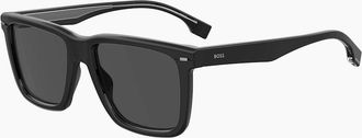 HUGO BOSS Mens Square Full Rim Sunglasses - Black Ruthenium - Size: ONE size