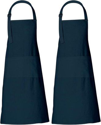 OEM 2 Delantales De Chef Para Hombre Y Mujer, 89 X 68 Cm, Delantal Liso Con 3 Bolsillos