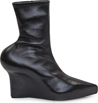 Givenchy Stretch Wedge Laarzen - Dames - Laarzen met Hak - Zwart - 37 1/2 EU - Leer - Schoenen