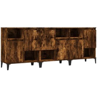 vidaXL Vidaxl - Aparadores 3 Uds Madera Contrachapada Roble Ahumado 60x35x70 Cm