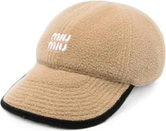 Miu Miu Logo-embroidered Camel Hair Baseball Cap