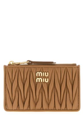 Miu Miu Camel Nappa Leather Card Holder