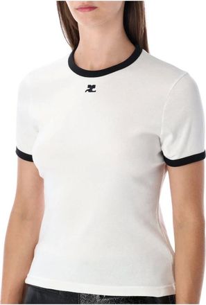 Courr&egrave;ges Donna, Top, Bianco, S, new