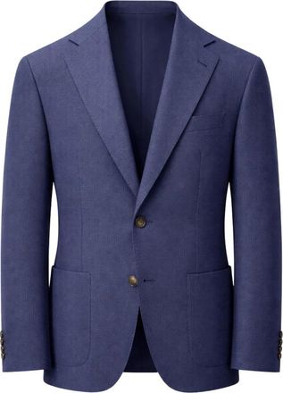 Eleventy Gestructureerd Jasje - Heren - Blazers - Blauw - 3XL - Katoen - Jassen