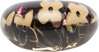 Louis Vuitton Inclusion Gold Brown Resin Band Ring (Pre-Owned)