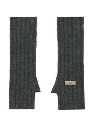 Margaux Lonnberg Lisa ribbed gloves - Grijs