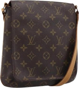 Louis Vuitton Pre-owned Monogram Canvas Crossbody Bag - Dames - Vintage Schoudertas - Bruin - ONE Size - Leer - Vintage