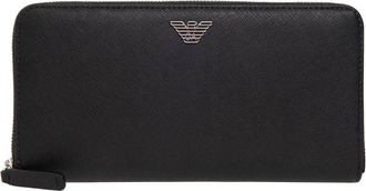 Emporio Armani Wallets & Cardholders - Heren - Portefeuilles - Zwart - ONE Size - Leer - Accessoires