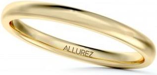 Allurez Dome Comfort Fit Wedding Ring Band 14k Yellow Gold (2mm)