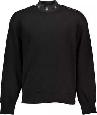 Calvin Klein Zwarte katoenen trui met lange mouwen en logo - Heren - Sweatshirts - Zwart - 2XL - Katoen - Hoodies & sweatvesten