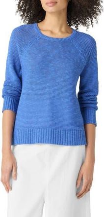 Eileen Fisher Raglan Sleeve Organic Linen & Organic Cotton Sweater in Ultma at Nordstrom Rack, Size Xx-Small