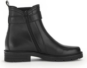 Gabor Elegante leren enkellaars - Dames - Enkellaarsjes - Zwart - 37 1/2 EU - Leer - Schoenen
