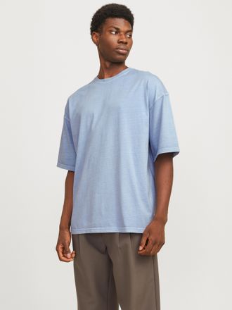 Jack & Jones Rundhalsshirt JACK & JONES JJECHARGE FADED TEE O-NECK NOOS, Herren, Gr. XXL, blau (chambray blau), Jersey, Obermaterial: 100% Baumwolle, unifarben, ov