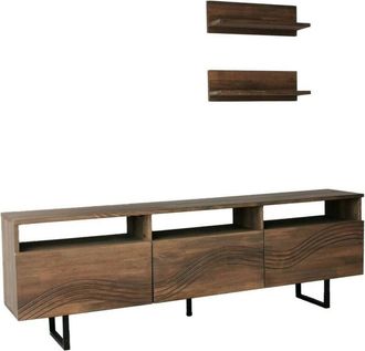 Dmora Dmora - Mueble De Televisi&oacute;n Dpigin, Aparador De Sal&oacute;n, Mueble Bajo Para Tv, Base De Pared Equipada, 170x30h40 Cm, Nuez