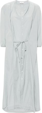 Christophe Lemaire cowl-neck poplin midi dress - women - Cotton - 38 - Blue