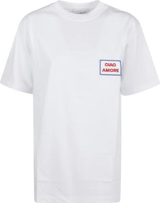 Giada Benincasa Tops, Dames, Wit, S, Katoen, Ciao Amore T-shirt