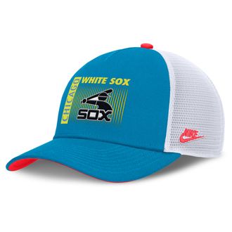 Nike Chicago White Sox Neon 90s Rise Nike Mens Dri-FIT MLB Trucker Adjustable Hat in Blue | NB520GMTCWS-53M