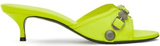 Balenciaga Gele Fluo Muilezel Pantoffels met Studs - Dames - Muiltjes - Geel - 37 EU - Leer - Schoenen