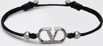 Valentino Garavani Bracciale VLogo Signature in corda con chiusura a coulisse