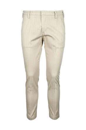 Entre Amis Beige Slim Fit Trousers With Vertical Stripe Pattern From Entre Amis