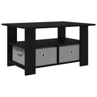 vidaXL Mesa De Caf&eacute; Roble Negro 77 X 55 X 42 Cm Madera De Ingenier&iacute;a Vidaxl