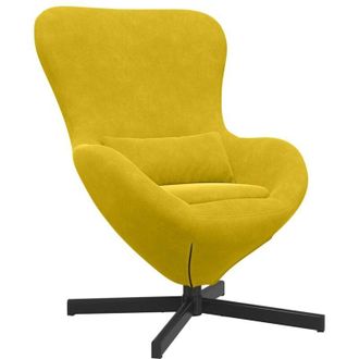 vidaXL Poltrona uovo Giallo Velluto - Vidaxl
