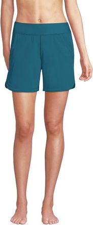 Lands End 9 Quick Dry Elastic Waist Modest Board Shorts Swim Cover-up Shorts with Panty in Paradise Teal at Nordstrom, Size 18