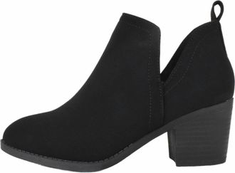 Angie Womens New York Minute Suede Booties In Black