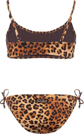 MC2 Saint Barth Girls Bikini Jaiden Sand Leopard Brown Swimsuits Sea Clothing