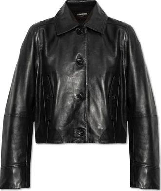 Zadig&Voltaire Liston Leren Jas - Dames - Leren en Su&egrave;de Jassen - Zwart - M - Leer - Jassen