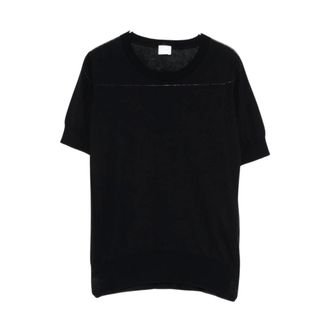 C.T. Plage Cotton AND Silk Crewneck Sweater - Knitwear - Mujer - Negro - XS