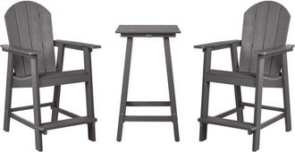 Beliani Beliani - Outdoor Garden Bar Bistro Set High Table and Chairs Dark Grey Adirondack