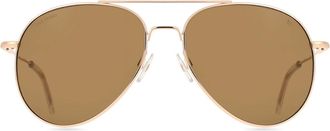 American Optical GENERAL Polarized 5BNGP Mens Sunglasses Gold Size 55