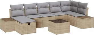 vidaXL Vidaxl - Set Divano Da Giardino 8 Pcs Beige 55 X 62 X 69 Cm Poly Rattan
