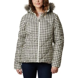 Columbia Icy Heights II Jacket Womens Chalk Houndstooth Down Hooded KFC412