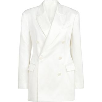 Brunello Cucinelli Satin blazer with monili in White at Nordstrom, Size 40 It