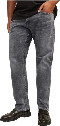 Jack & Jones Heren, Jeans, Grijs, Maat: M L32 Katoen