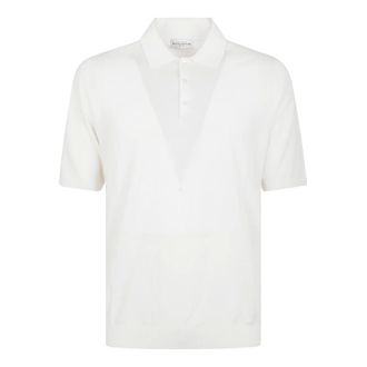 Ballantyne Polo Shirts, male, White, Size: 2XL Classic White T-Shirt for Men