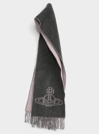 Vivienne Westwood Mens Orb reversible wool scarf