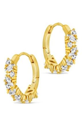 Sterling Forever Georgia Cubic Zirconia Huggie Hoop Earrings in Gold at Nordstrom Rack
