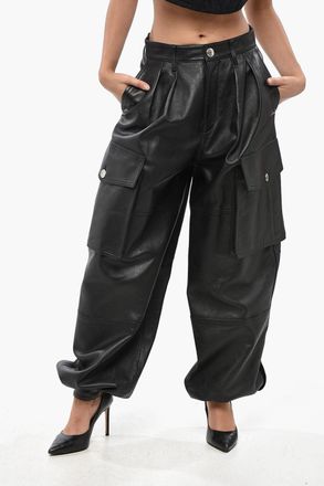 Dsquared2 Pantaloni Cargo Baggy Fit in Pelle Dsquared2