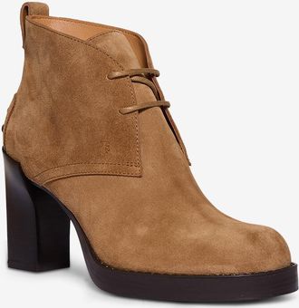 Tod's Schn&uuml;rstiefeletten mit Absatz aus Wildleder Gommino 80